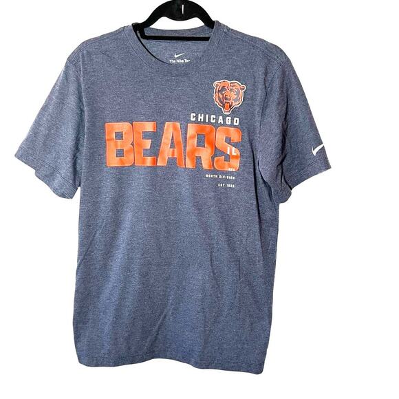 Nike Men's Chicago Bears Crew Neck Short Sleeve Blue Tee Size‎ M - Picture 1 of 6